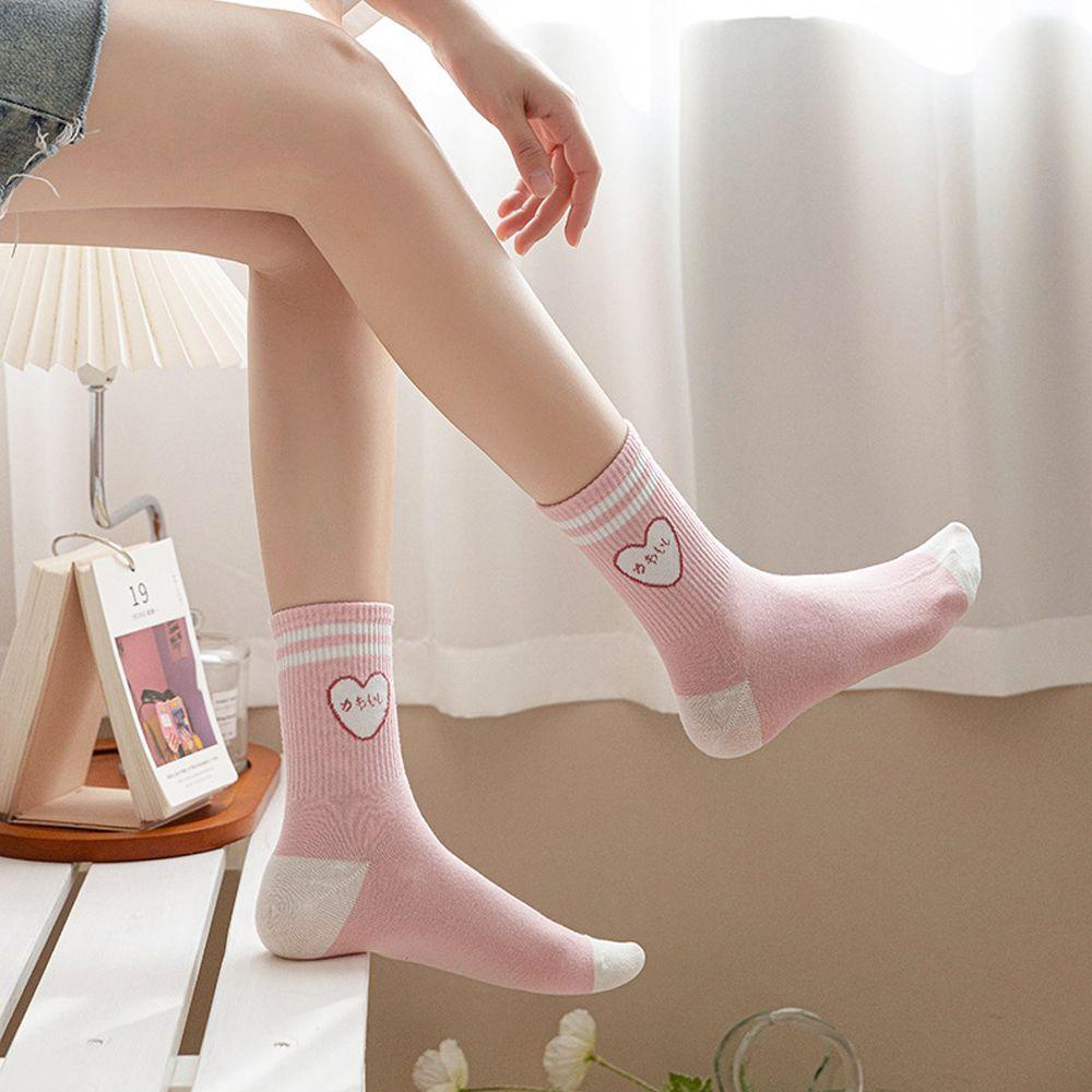 Tất In Hình Thỏ Hồng Dễ Thương Thoải Mái Phong Cách Hàn Quốc Cho Nữ