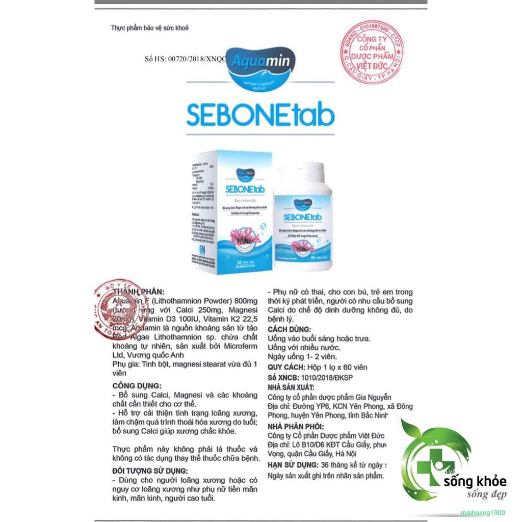 SeBoneTab-Bổ sung canxi từ tảo biển,Hỗ trợ cải thiện tình trạng loãng xương, làm chậm quá trình thoái hóa xương