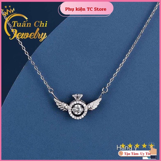 Dây Chuyền Bạc ⚡SALE SỐC⚡ Vòng Cổ Bạc Nữ Liền Mặt Cánh Thiên Thần Dễ Thương