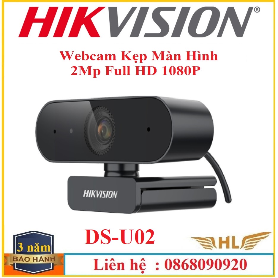 Webcam Kẹp Màn Hình Hikvision DS-U02 2Mp Full HD 1080P Có Mic - Hàng Chính Hãng