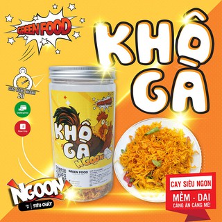 Khô Gà Lá Chanh, Gà Sấy Xé Cay Đồ Ăn Vặt Đảm Bảo Vệ Sinh An Toàn Thực Phẩm 250gram GREEN FOOD