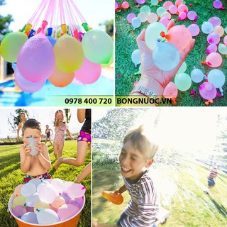 Sỉ 111 quả Bóng bay nước đã được lắp sẵn vào 3 chùm và 1 đầu nối vòi nước, Bóng nước chùm, Bong bóng nước