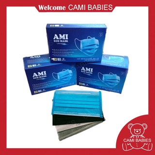 Khẩu trang y tế 4 lớp AMI chính hãng, chống giọt bắn, khói bụi, hộp 50 cái có logo, giấy tờ đầy đủ