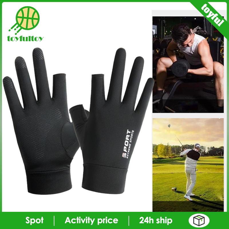 Găng Tay Chống Nắng Chống Trượt Bằng Lụa Lạnh Thời Trang Mùa Hè Cho Nam