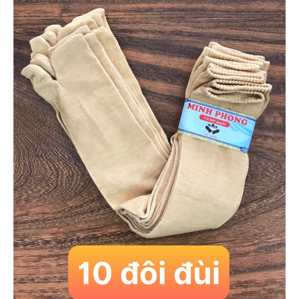 5 và 10 đôi vớ COTTON , màu da , hàng dày , chiều dài  thương hiệu CÔNG TY MINH PHONG  ảnh thật