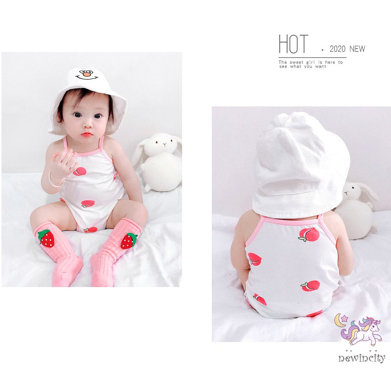 Bộ Áo Liền Thân Không Tay Bằng Vải Cotton In Họa Tiết Hoạt Hình Thời Trang Mùa Hè Kiểu Hàn Cho Bé Trai Và Bé Gái