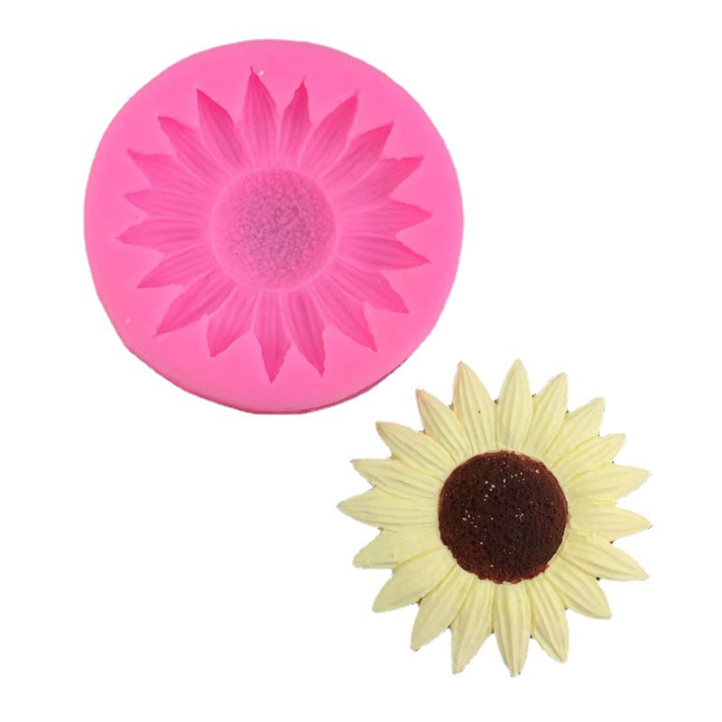 Khuôn Silicone Tạo Hình Hoa Hướng Dương Trang Trí Bánh