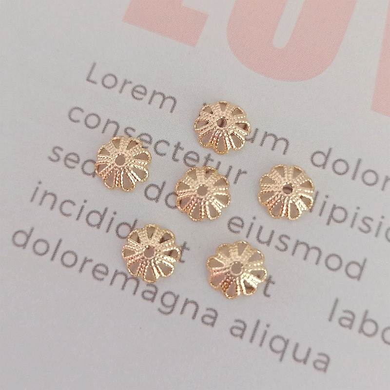 10 Hạt Xỏ Lỗ Bằng Đồng 14K Màu Vàng Đồng Dùng Làm Giá Đỡ/ Vòng Đeo Tay/ Mũ/ Vòng Tay DIY