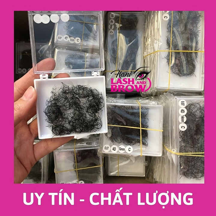 Lông mi fan tay sẵn 5D cong C , CC , D chân keo nhỏ mềm mịn