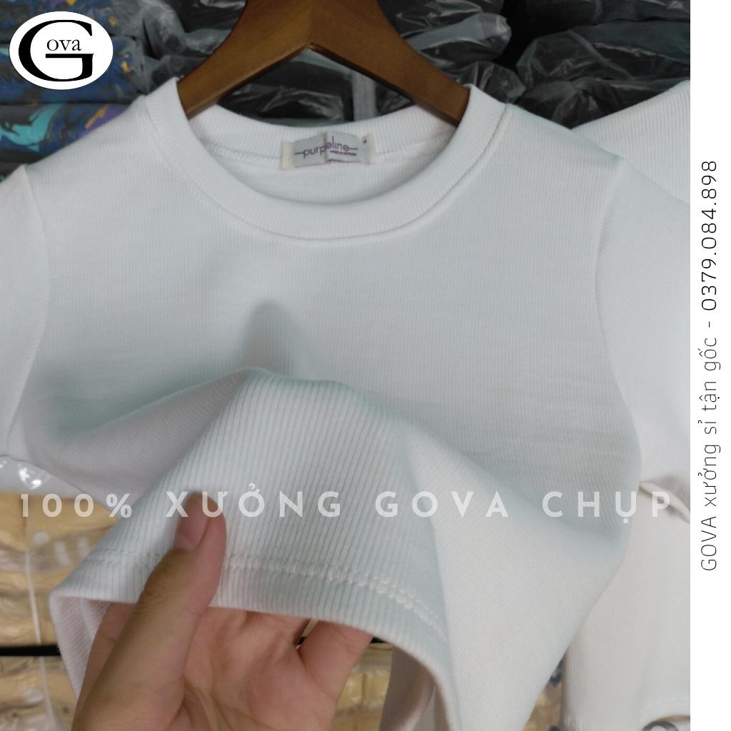 Áo Croptop TAY NGẮN CỔ TRÒN TRƠN Thun Borip Kiểu Sexy Nữ, Áo Thun Ôm Body Đẹp GOVA