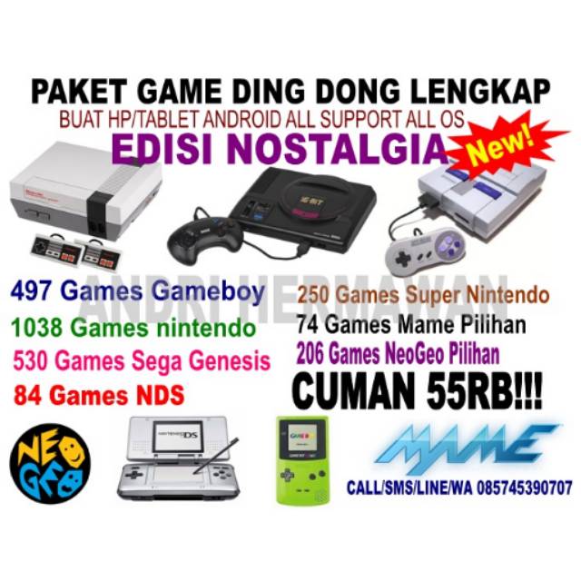 Máy Chơi Game Ding Dong, Mame, Neogeo, Sega, Nds, Gameboy, Nintendo