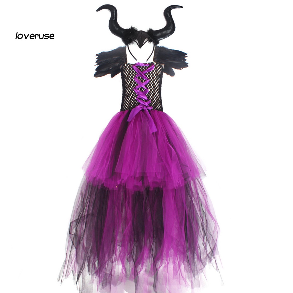 1 Bộ Đầm Hóa Trang Halloween Nữ Hoàng Ác Quỷ Thân Thiện Với Da