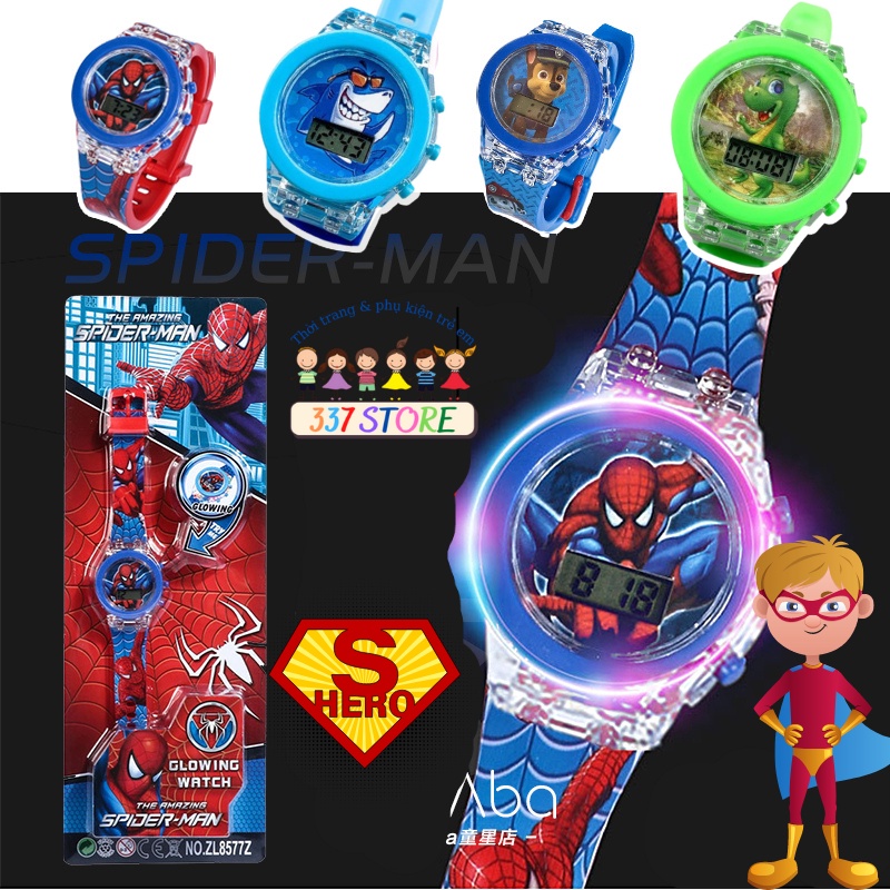 Đồ hồ trẻ em, đồng hồ bé trai người nhện đội chó cứu hộ pawpatrol mcqueen micky 337 Store