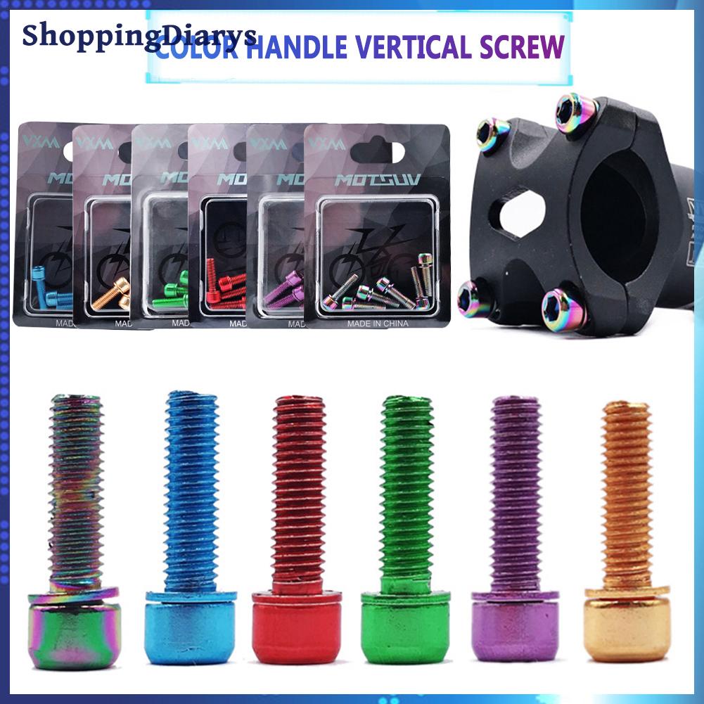 Set 6 bu lông M5X18Mm bằng titan kèm vòng đệm cho xe đạp leo núi