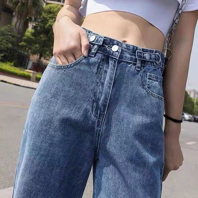 Quần Jean Ống Rộng Đai Thắt Eo Cá Tính Form Ulzzang Unisex phong cách Hàn Quốc mặc lên cực tôn dáng RÔ STORE QD20 | BigBuy360 - bigbuy360.vn