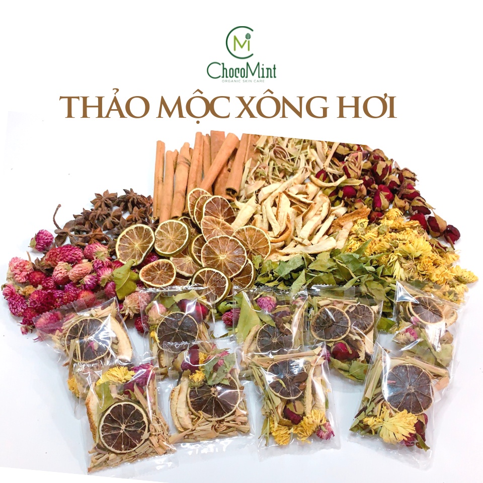 Set 8 gói xông mặt thảo mộc thải độc, làm sạch da, ngăn ngừa mụn handmade