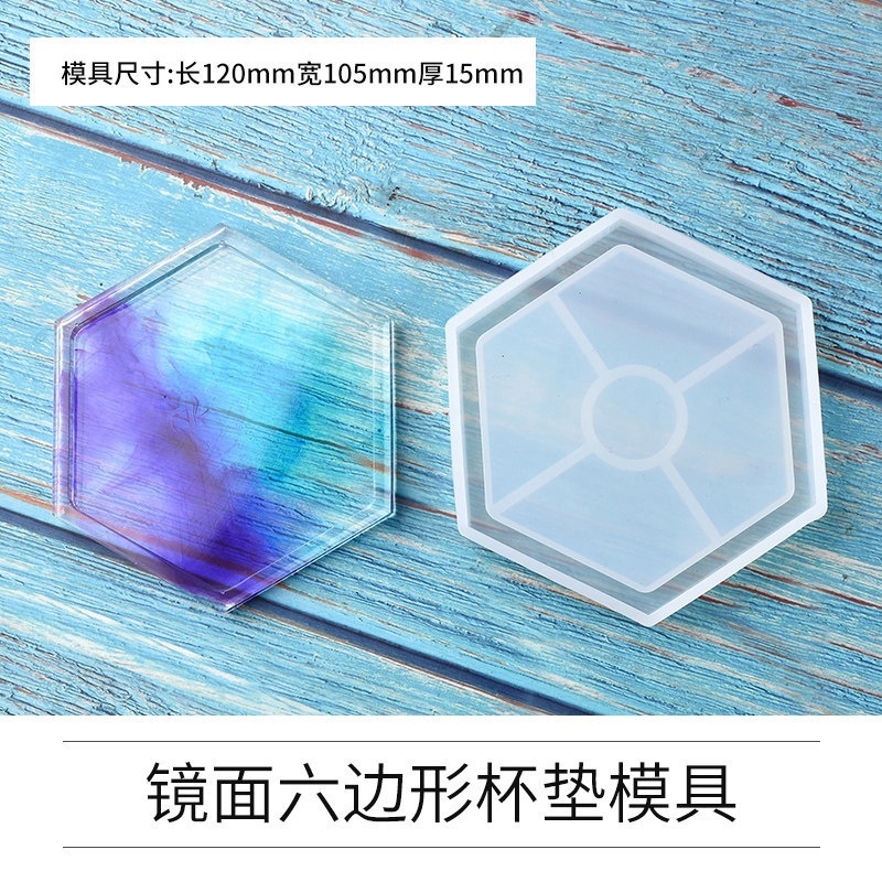 Khuôn silicon làm bánh nhiều hình dạng đổ nhựa resin epoxy làm tấm lót cốc thủ công DIY