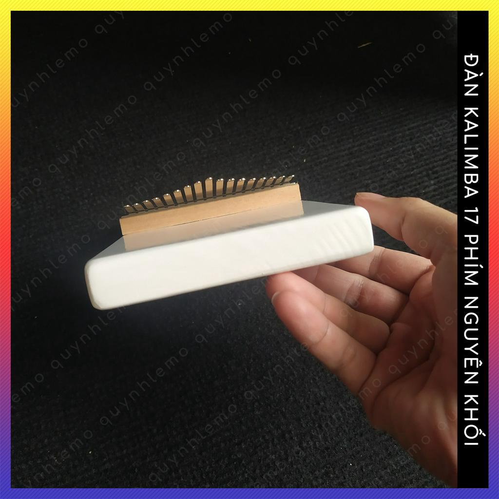 Đàn kalimba 17 phím màu trắng QUYNHLEMO cao cấp nguyên khối hình chữ nhật tặng kèm phụ kiện