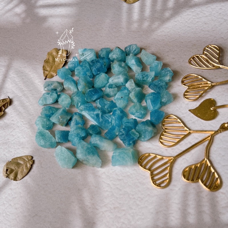 Đá thô Aquamarine màu xanh đẹp, size làm handmade, sưu tầm, reiki, thanh tẩy, thiền định
