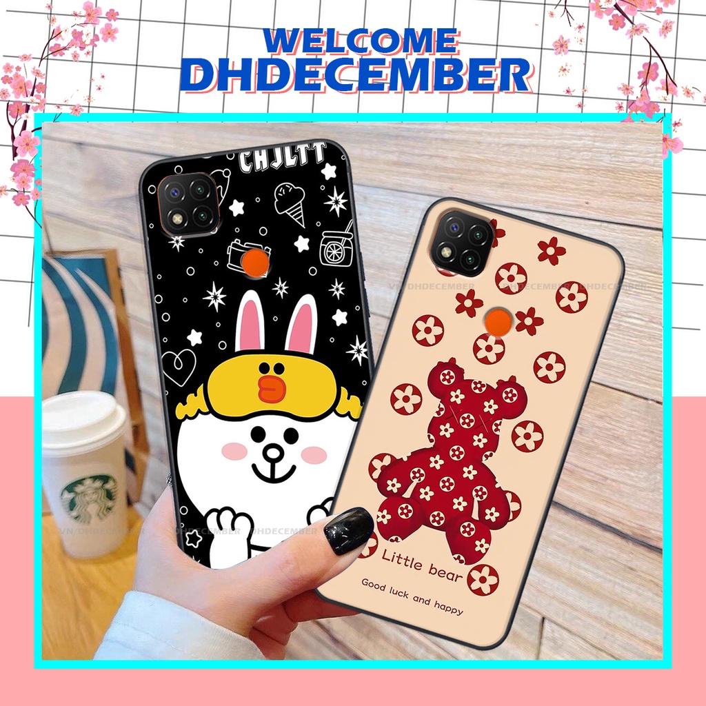Ốp lưng Xiaomi REDMI 9C in hình gấu K@ws, gấu nâu, dor@emon RẺ- ĐẸP- BỀN