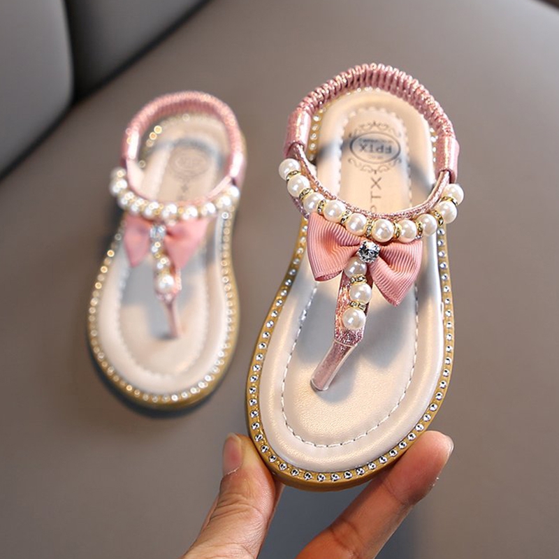 Giày sandal đính nơ xinh xắn cho bé gái từ 2-8 tuổi