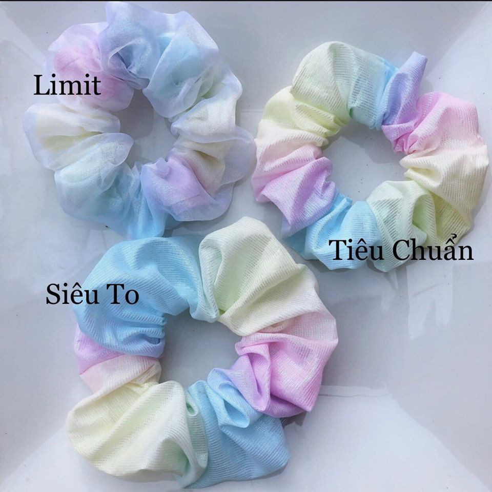 Cột tóc Scrunchie - Cột màu cầu vòng- vải loang