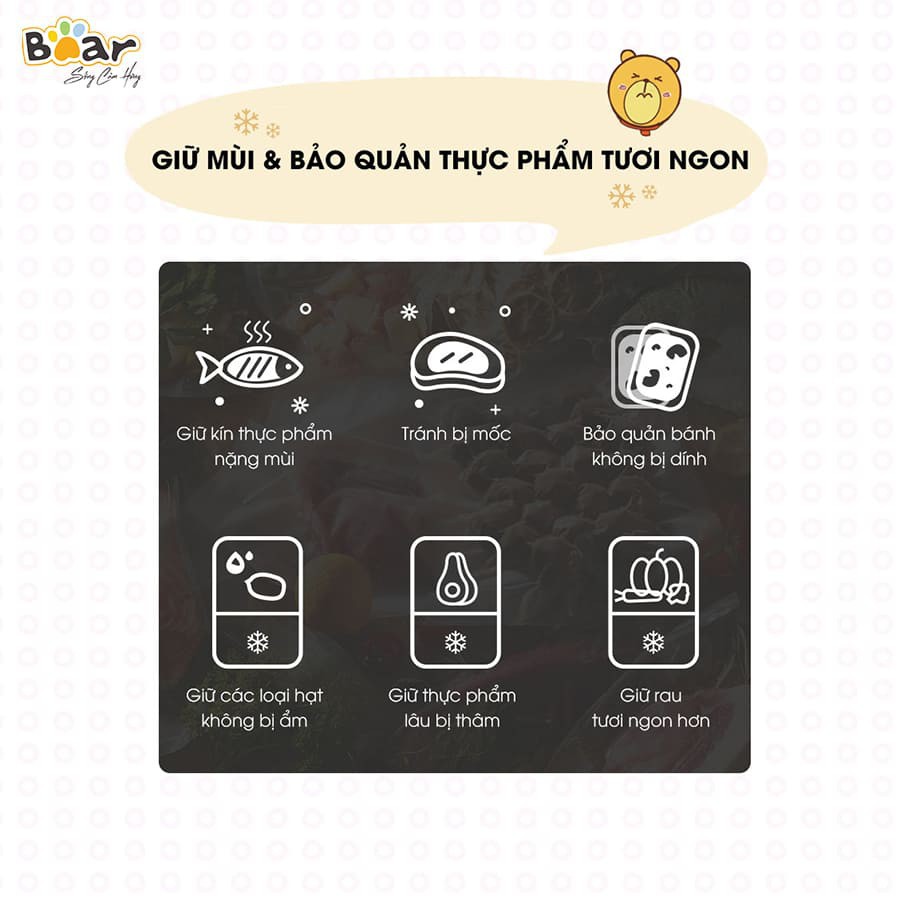 Máy hút chân không mini Bear FKJ-A01F1 cao cấp - dòng máy hút chân không gia đình chất lượng, bảo quản thực phẩm cực tốt