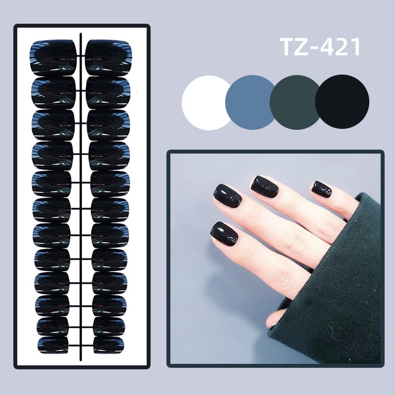 Set 24 móng tay giả đầu tròn màu sắc xinh xắn<br>