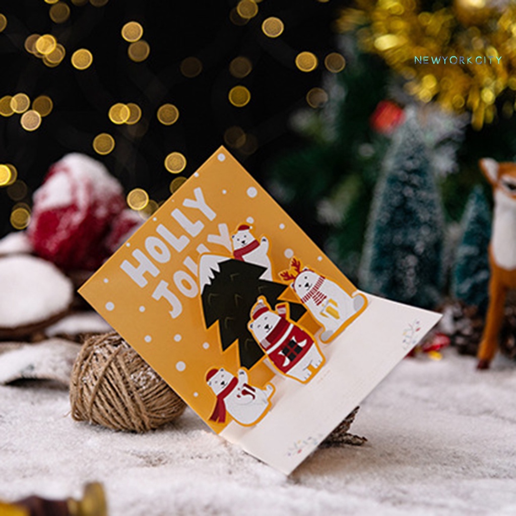 1 Bộ Thiệp Chúc Mừng Giáng Sinh 3D Bằng Giấy In Họa Tiết Phong Cách Giáng Sinh Quyến Rũ