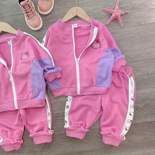 bộ kitty hồng kéo khoá cho bé