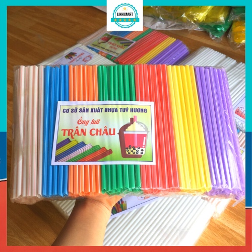 Ống hút nước mía, ống hút nhựa nhiều màu phi 6  LINHMART