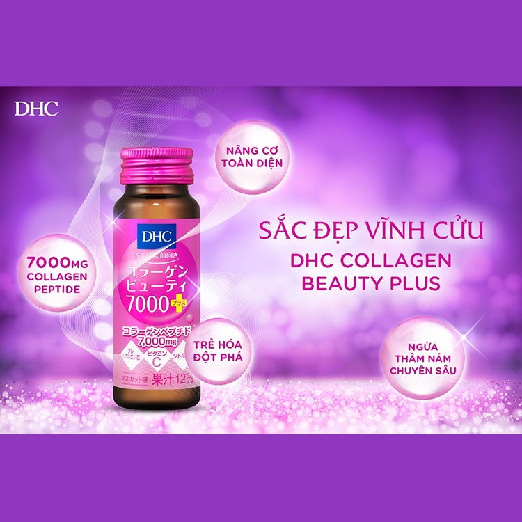 Collagen nước DHC Nhật Bản Collagen Beauty 7000 Plus 500ml (50ml x10 lọ/ hộp) | Thế Giới Skin Care