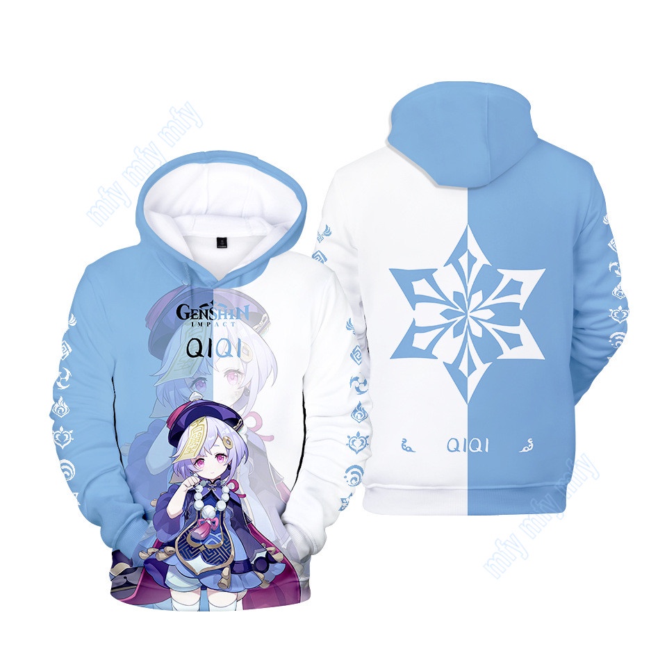 Genshin Va Chạm Eula Ganyu Chongyun Kaeya Áo Khoác Hoodie Giản Dị Cho Nam / Nữ / Thanh Thiếu Niên