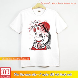 Áo thun in hình Mèo Thần Tài Nhật Bản độc đáo - Form rộng F2015