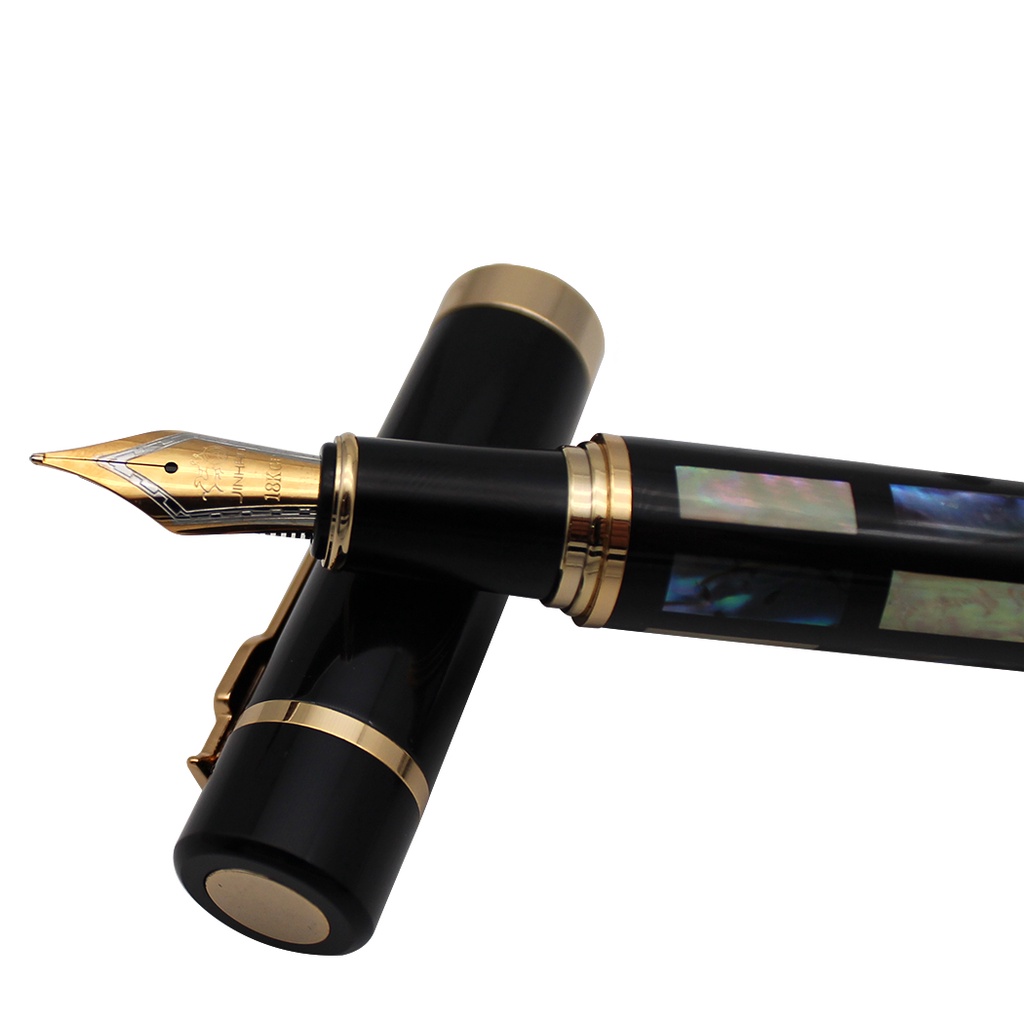 Bút Máy Jinhao 650 Màu Đen Vỏ Sò Thật