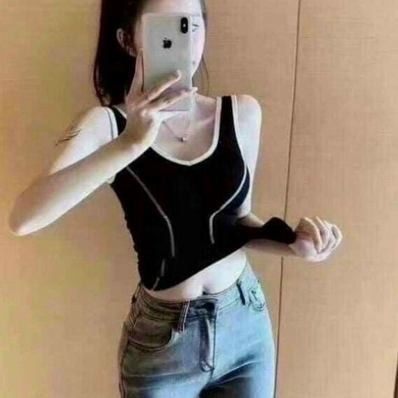 Áo hai dây nữ, bra nữ thân dài phong cách thể thao Hàn Quốc chất cotton co giãn có đệm ngực hàng loại 1 | BigBuy360 - bigbuy360.vn