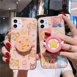 SAILOR MOON Ốp Lưng Hình Thủy Thủ Mặt Trăng Kèm Giá Đỡ Cho Oppo A92S A92 A52 A91 A31 Reno Reno 4 Reno 3 Reno 2f Reno 2 A9 2020 A5 2020 K3 F11 A7 A5S A12 A3S