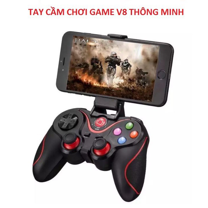 Tay cầm chơi Game, Gamepad không dây (Tặng kèm giá đỡ)