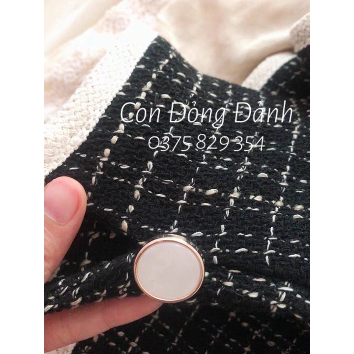 [ORDER] Áo khoác dạ tweed kẻ caro, 2 túi, viền áo nổi bật (có ảnh thật) AO039 SHOP ICC | BigBuy360 - bigbuy360.vn