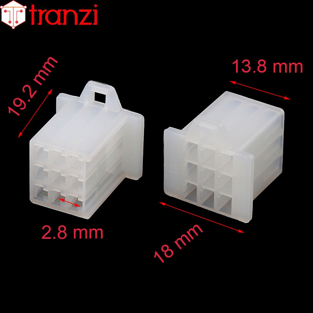 Vỏ header 2.8mm 28050 9P bộ đực cái trắng - túi 1 bộ đực cái