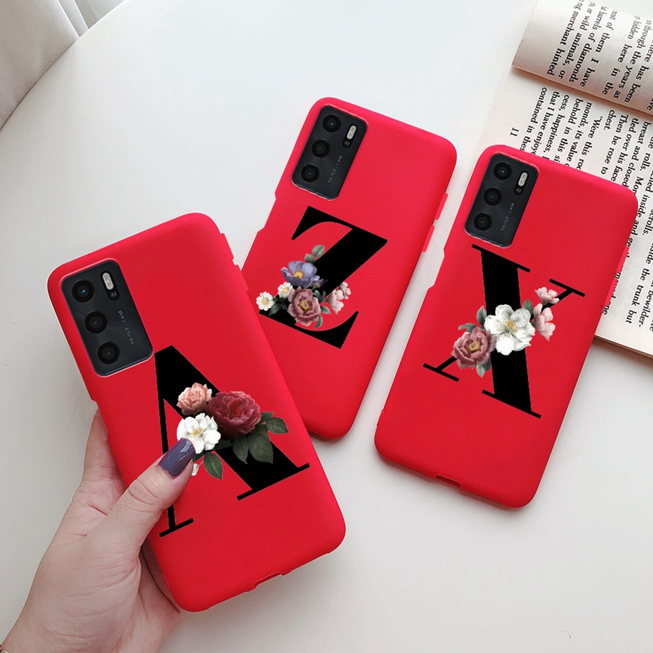 Ốp Điện Thoại Silicone Mềm Dạng Thạch Nhám Họa Tiết Ký Tự Chữ Cái Cho Oppo A16 A16S CPH2269 Oppo A16K CPH2349