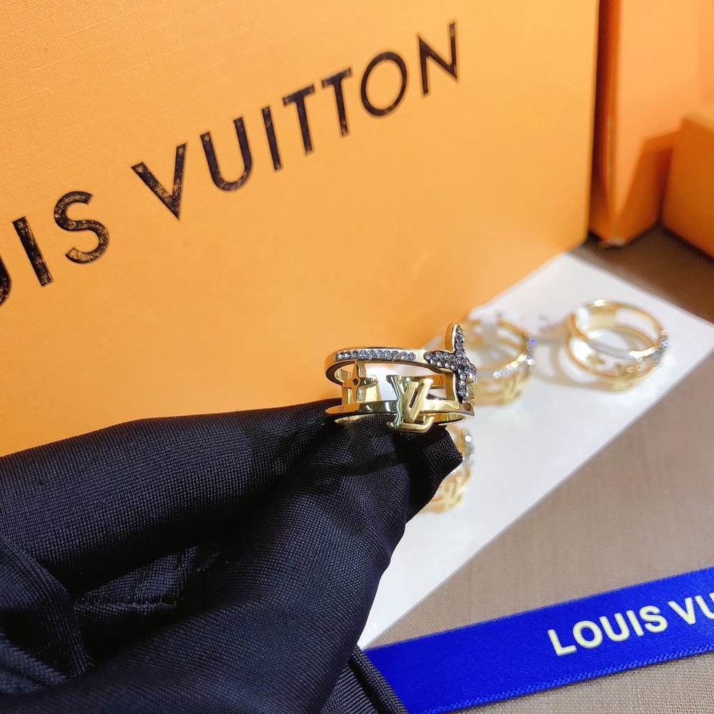 Nhẫn Louis Vuitton Phong Cách Hàn Quốc Đơn Giản Mạ Vàng / Bạc 925 Dành Cho Nữ