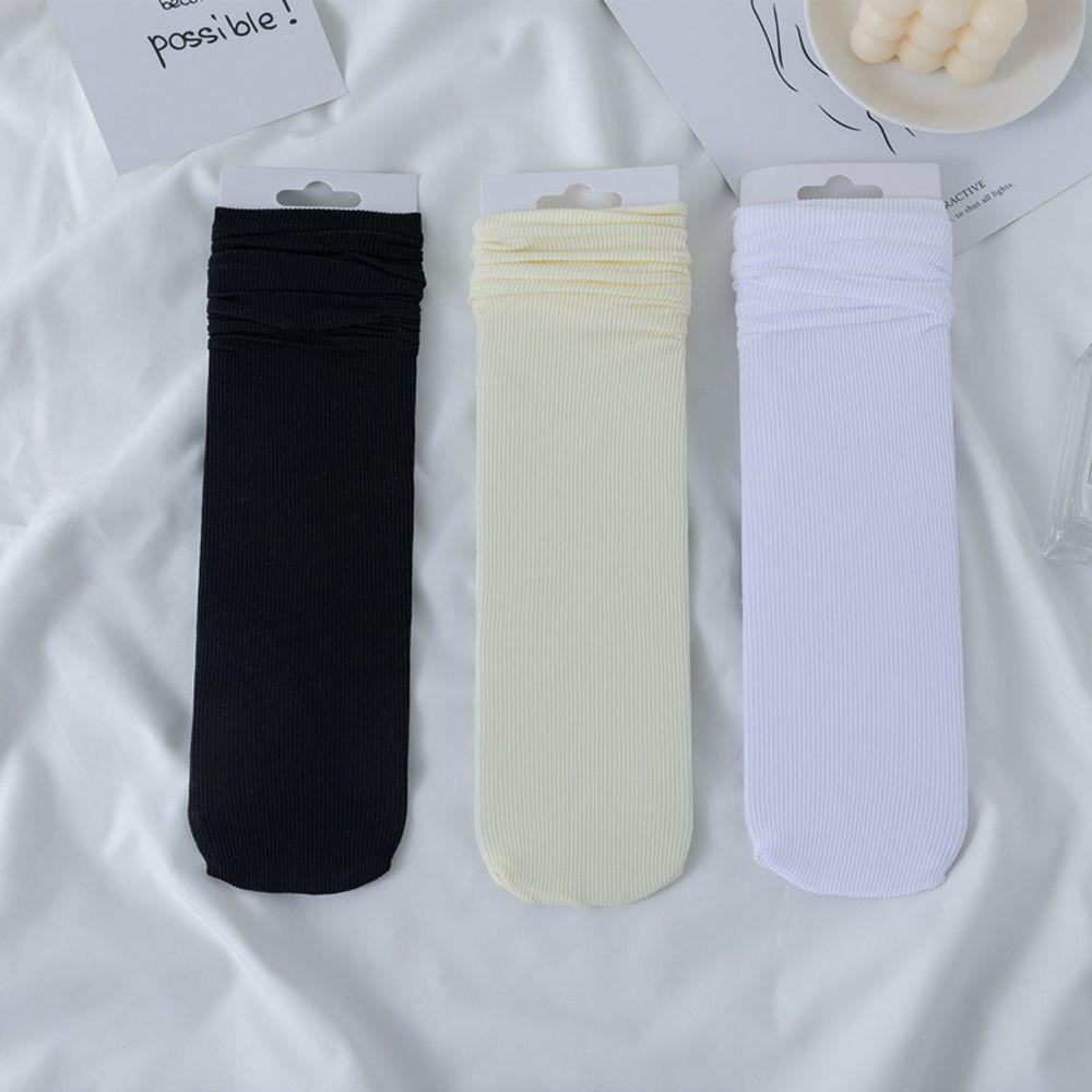 Fallforbeauty Vớ Nhung Ngắn Màu Trơn Thoáng Khí Phong Cách Harajuku Đường Phố Thanh Lịch Dành Cho Bạn Nữ