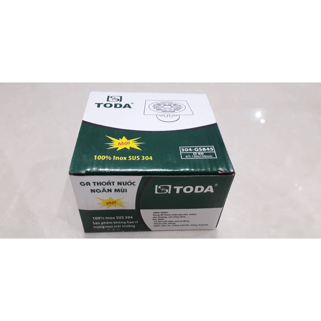 GA THOÁT SÀN NHÀ TẮM NGĂN MÙI CỐC SÂU TODA INOX 304