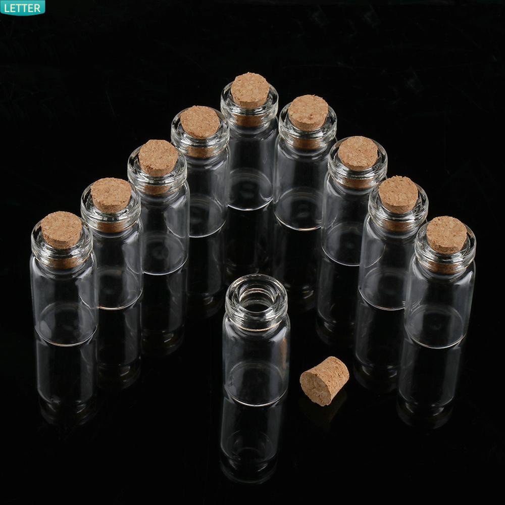 Set 10 Lọ Thủy Tinh Trong Suốt Đựng Điều Ước Có Nắp Đậy Tiện Dụng