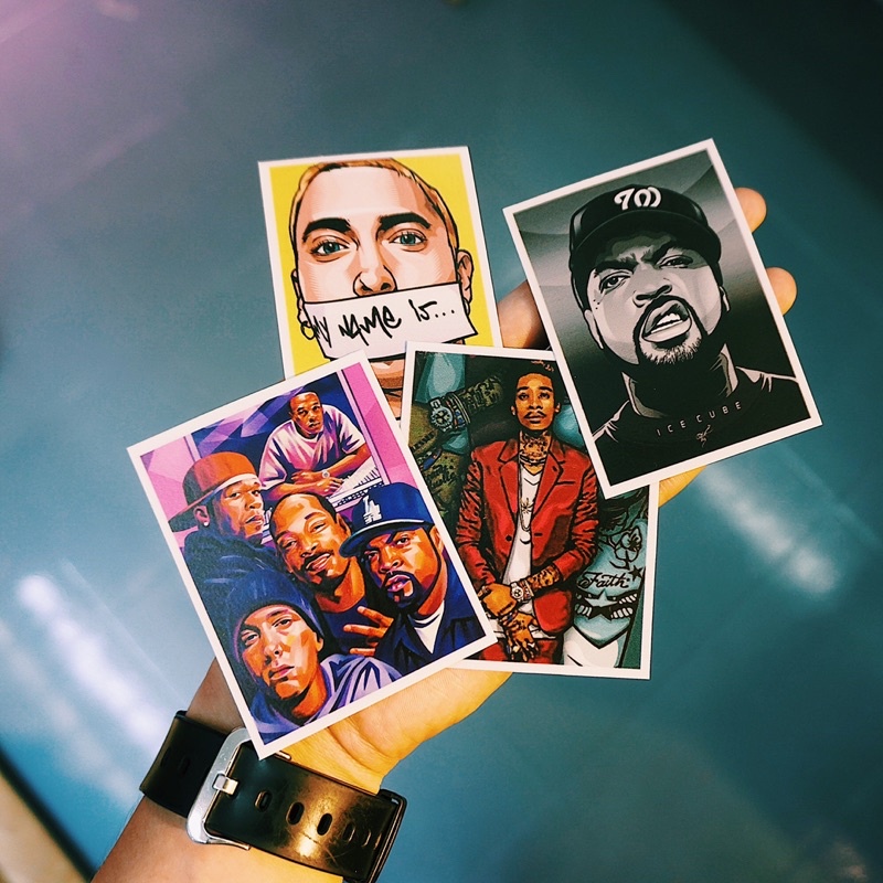 Sticker Rapper Hiphop Oldschool chống nước, hình dán mũ bảo hiểm, dán xe, điện thoại, laptop – Nghiện Sticker