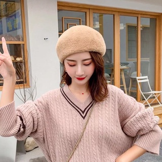 Mũ nồi beret lông thỏ cao cấp sịn mịn