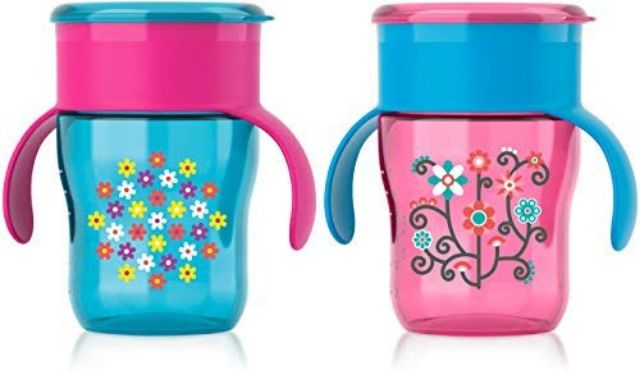 Ca tập uống nước Avent chống tràn 360 độ 200ml. (Tách set)