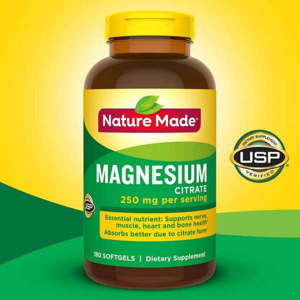 Viên Uống Nature Made Magnesium Citrare (180v) (250mg) Mỹ