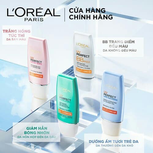 KEM CHỐNG NẮNG L'OREAL UV PERFECT MÀU HỒNG UV Perfect Instant White